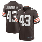 Mens Cleveland Browns John Johnson III Brown Game Jersey gift for Cleveland Browns fans