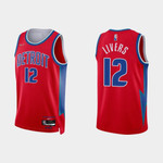 Detroit Pistons Isaiah Livers #12 NBA Basketball City Edition Red Jersey Gift For Pistons Fans