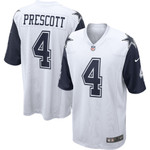 Mens Dallas Cowboys Dak Prescott White Alternate Game Jersey gift for Dallas Cowboys fans