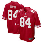 Mens San Francisco 49ers Tanner Hudson Scarlet Game Jersey gift for San Francisco 49Ers fans