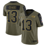 Mens Tampa Bay Buccaneers Mike Evans Olive 2021 Salute To Service Player Jersey gift for Tampa Bay Buccaneers fans