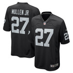 Mens Las Vegas Raiders Trayvon Mullen Jr Black Game Player Jersey gift for Las Vegas Raiders fans