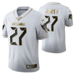 Tampa Bay Buccaneers Ronald Jones II 27 2021 NFL Golden Edition White Jersey Gift For Buccaneers Fans