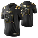 New England Patriots Chase Winovich 50 2021 NFL Golden Edition Black Jersey Gift For Patriots Fans