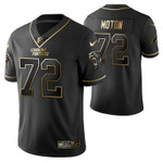 Carolina Panthers Taylor Moton 72 2021 NFL Golden Edition Black Jersey Gift For Panthers Fans