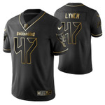 Tampa Bay Buccaneers John Lynch 47 2021 NFL Golden Edition Black Jersey Gift For Buccaneers Fans