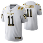 New England Patriots Julian Edelman 11 2021 NFL Golden Edition White Jersey Gift For Patriots Fans