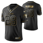 San Francisco 49ers Jerick McKinnon 28 2021 NFL Golden Edition Black Jersey Gift For 49ers Fans