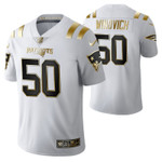 New England Patriots Chase Winovich 50 2021 NFL Golden Edition White Jersey Gift For Patriots Fans