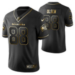 Seattle Seahawks Greg Olsen 88 2021 NFL Golden Edition Black Jersey Gift For Seahawks Fans