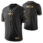 Detroit Lions Jeff Okudah 1 2021 NFL Golden Edition Black Jersey Gift For Lions Fans