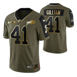 Buffalo Bills Reggie Gilliam 41 2021 NFL Golden Edition Olive Jersey Gift For Bills Fans