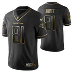 Atlanta Falcons Hayden Hurst 81 2021 NFL Golden Edition Black Jersey Gift For Falcons Fans