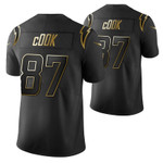 Los Angeles Chargers Jared Cook 87 2021 NFL Golden Edition Black Jersey Gift For Chargers Fans