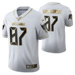 Tampa Bay Buccaneers Rob Gronkowski 87 2021 NFL Golden Edition White Jersey Gift For Buccaneers Fans