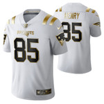 New England Patriots Hunter Henry 85 2021 NFL Golden Edition White Jersey Gift For Patriots Fans