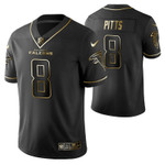 New England Patriots Kyle Pitts 8 2021 NFL Golden Edition Black Jersey Gift For Patriots Fans