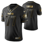 Green Bay Packers Billy Turner 77 2021 NFL Golden Edition Black Jersey Gift For Packers Fans