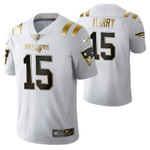 New England Patriots N'Keal Harry 15 2021 NFL Golden Edition White Jersey Gift For Patriots Fans