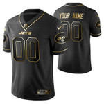 New York Jets 2021 NFL Golden Edition Black Jersey Gift With Custom Name Number For Jets Fans