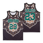 LeBron James 23 Legends Fighting Irish High School Speical pattern Basketball Jersey Gift For James Fans