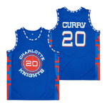 Stephen Curry 20 Charlotte Christian Knights Blue Basketball Jersey Gift For Knights Fans
