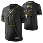 San Francisco 49ers Brandon Aiyuk 11 2021 NFL Golden Edition Black Jersey Gift For 49ers Fans
