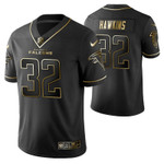 Atlanta Falcons Jaylinn Hawkins 32 2021 NFL Golden Edition Black Jersey Gift For Falcons Fans