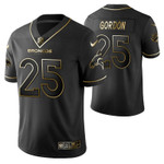 Denver Broncos Melvin Gordon 25 2021 NFL Golden Edition Black Jersey Gift For Broncos Fans