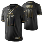 Los Angeles Chargers Justin Herbert 10 2021 NFL Golden Edition Black Jersey Gift For Chargers Fans