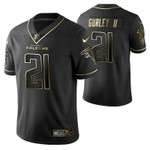 Atlanta Falcons Todd Gurley 21 2021 NFL Golden Edition Black Jersey Gift For Falcons Fans