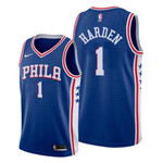 Philadelphia 76ers James Harden 1 NBA Icon Edition Royal Jersey Gift For 76ers Fans