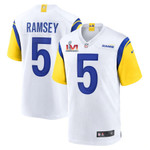 Los Angeles Rams Jalen Ramsey 5 2022 NFL Superbowl LVI Match Royal White Jersey Gift For Rams Fans