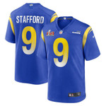 Los Angeles Rams Matthew Stafford 9 2022 NFL Superbowl LVI Match Royal Blue Jersey Gift For Rams Fans