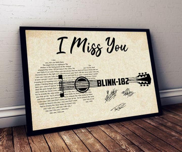 Blink 182 I Miss You Lyric Typography Signed Poster Canvas poster