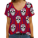 Topsportee Montreal Canadiens Skull Limited Edition Summer Collection Women V Neck T-shirt XS-2XL NLA011865