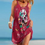 Topsportee Atlanta Braves Butterflies And Skull Limited Edition Summer Beach Dress NLA002034