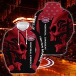 NHL Montreal Canadiens Skull Hoodie/Zip Hoodie/Tshirt Design 3D Full Printed Sizes S - 5XL QC530