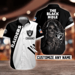 NFL Las Vegas Raiders Skull Button Shirt Design 3D Full Printed Custom Name Sizes S - 5XL N91810