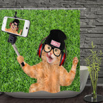 Cat Take A Perfect Selfie Giving Cat Lovers 3D Printed Shower Curtain