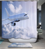 Big Sky Airplane Art Design 3D Printed Shower Curtain