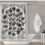The Poultry Of The World Farmhouse Chicken Gray And Black  3D Printed Shower Curtain