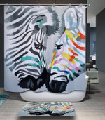 Zebra Colorful Polyester Cloth 3D Printed Shower Curtain  Home Decor Gift Idea
