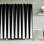 Black and White Strip Printing Shower Curtain Modern Design For Home Bathroom Decor