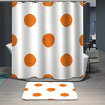 Orange Polka Dot Polyester Cloth 3D Printed Shower Curtain