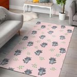 Cute Raccoons Leaves Area Rug Modernity Elegant Utility Stain Resistant For Home Decor