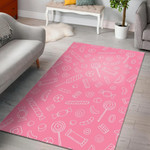 Sweet Candy Pink Background Area Rug Bold Patterns Tasteful Style Home Decor