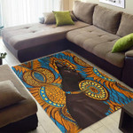 A African American Woman Yellow And Blue Art Area Rug Home Decor