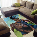 Happy Life Dad And Baby African American Area Rug Home Decor