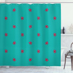 Pink Wild Flowers Nature Pattern Shower Curtain Home Decor